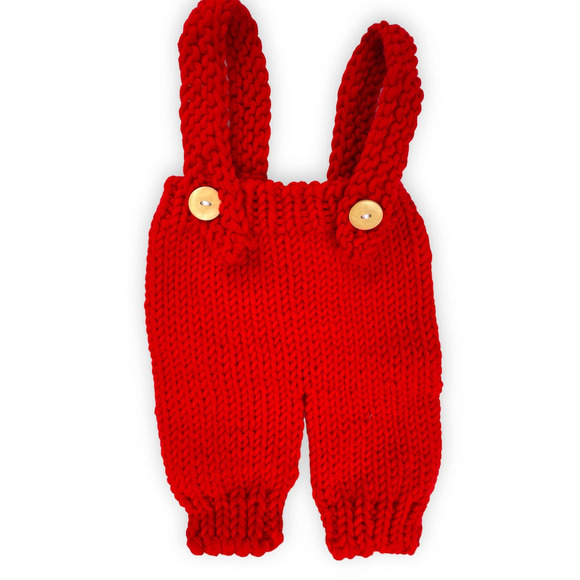 Newborn Baby CHRISTMAS Photo Shoot Knit Outfit Costume | Overalls & Hat - Picture 2 of 5